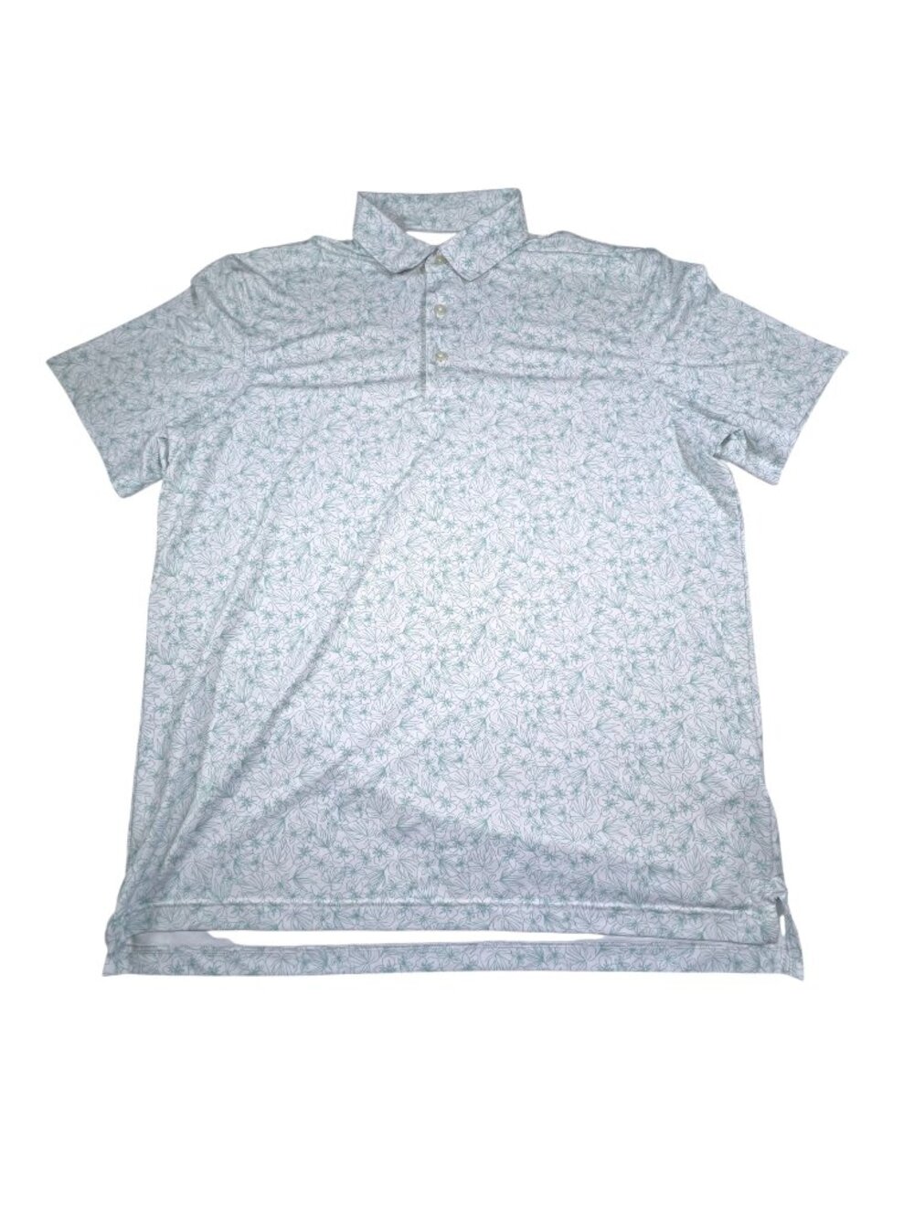 Vineyard Vines OTG Mens White Palmero Polo Floral AOP Size Large Golf Stretch